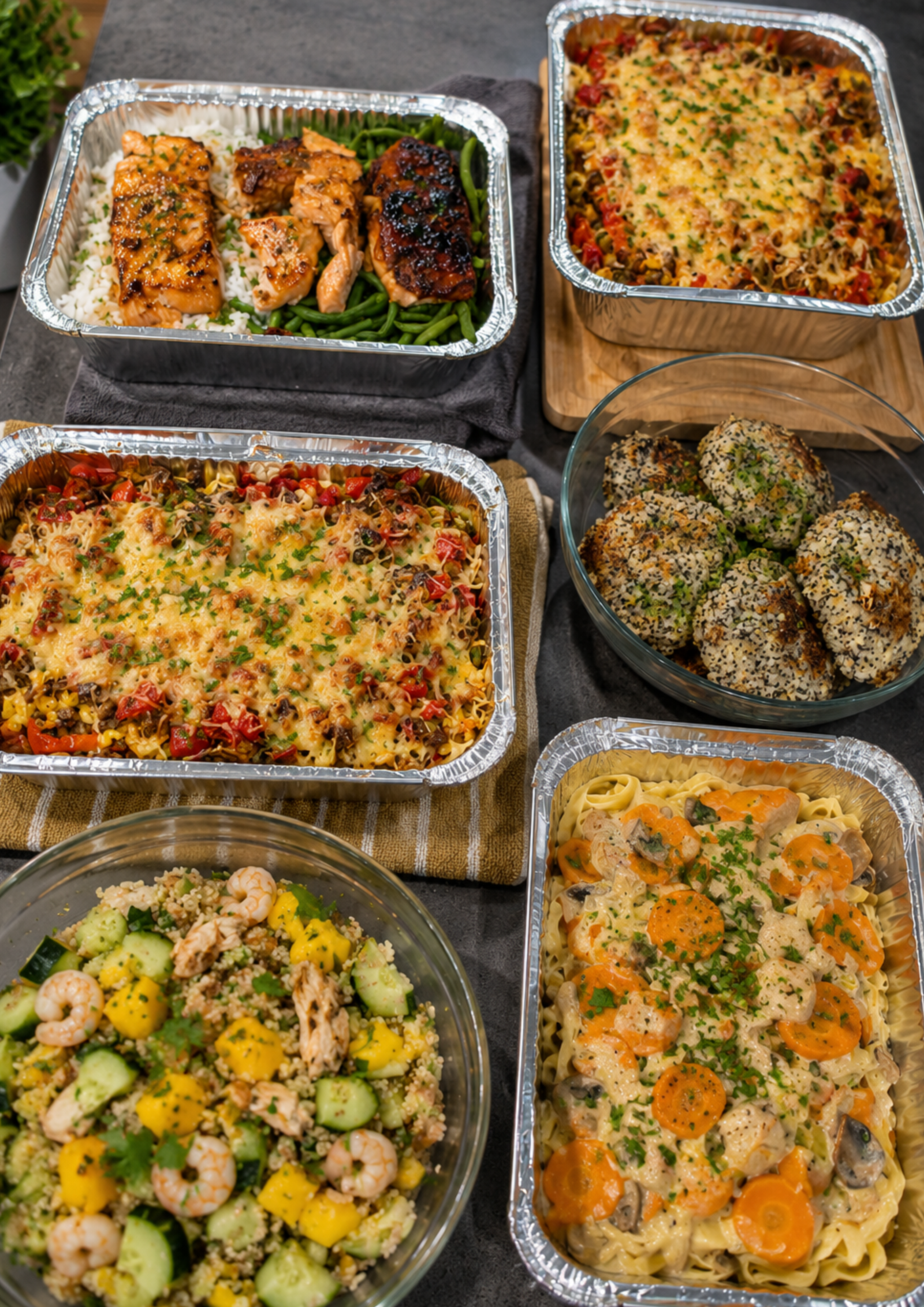 Batch cooking à domicile avec plusieurs repas faits maison préparés par Ta Copine Cuisine à Colmar